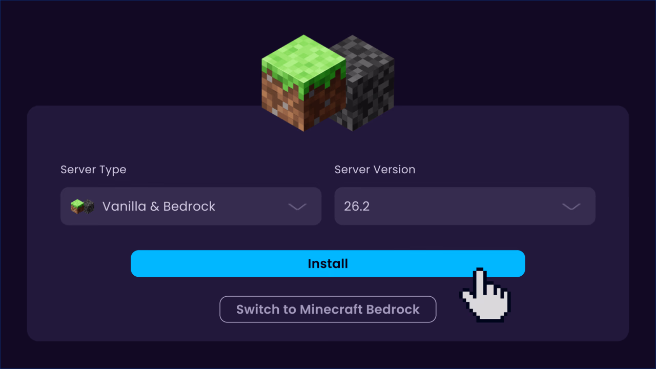 Server type installer in the StashrNode panel
