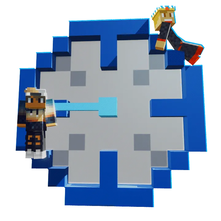 Pixel-art clock with Minecraft characters